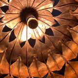 1970s metal chandelier Hans Kogl leaf patterns