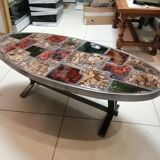 Vintage ceramic steel coffee table