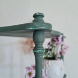Etagère ancienne bois tourné rénovée verte