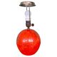 Lampe en céramique HAK Herman Kähler Art Déco, vers 1930, globe orange avec détails en laiton.