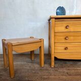 Elm chest of drawers and two elm bedside tables 1980