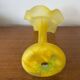 Old Volubilis Vase Crystal LA ROCHERE Blown Glass Yellow Vintage #