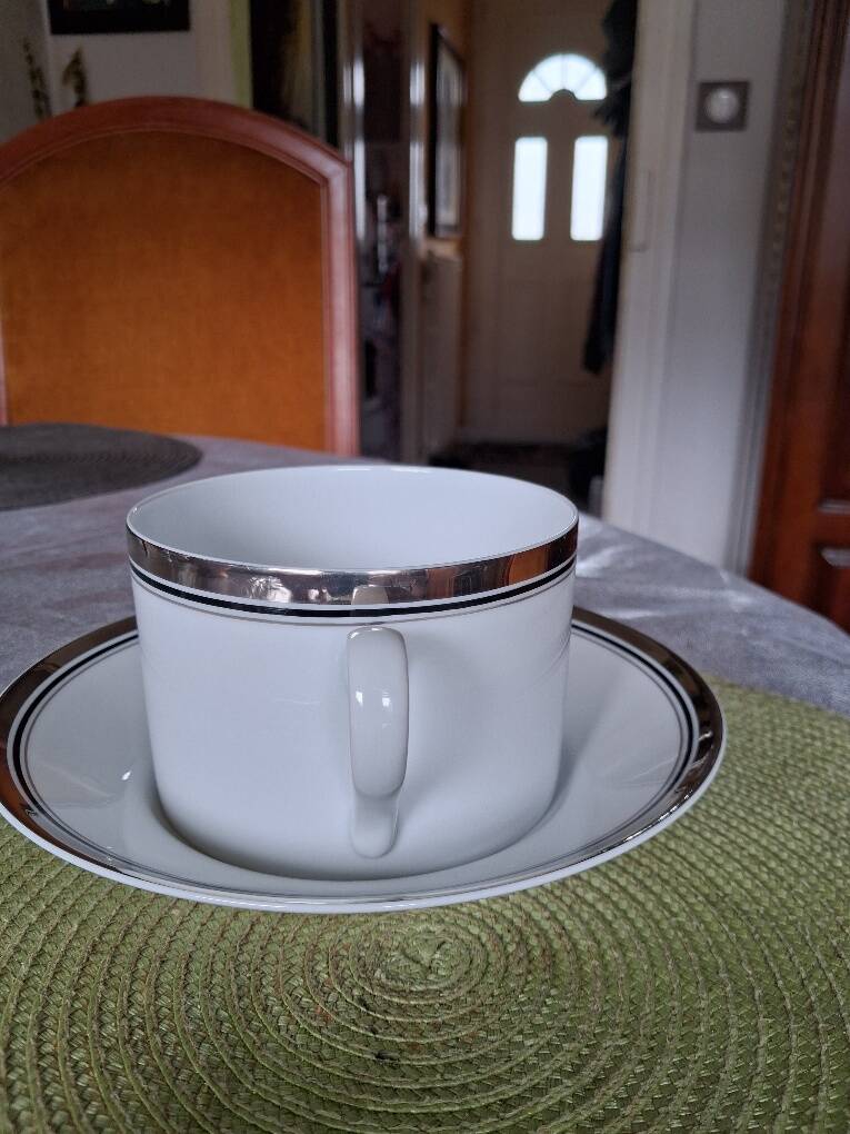 Large breakfast cup Design 1996 Ultra Platinum-silver