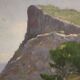 Peinture de paysage signée vue sur la mer, Espagne 20e siècle