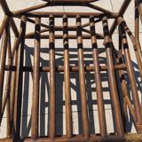 Ensemble salon de jardin une Banquette et un Fauteuil en bois Vintage