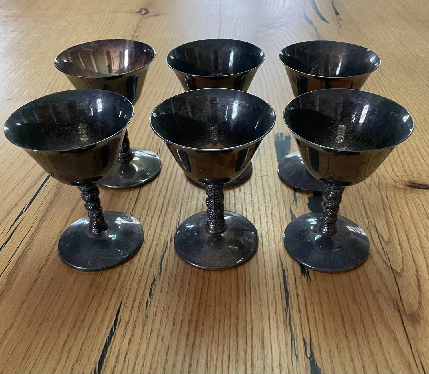 6 silver plated mappin & webb tumbler/cup