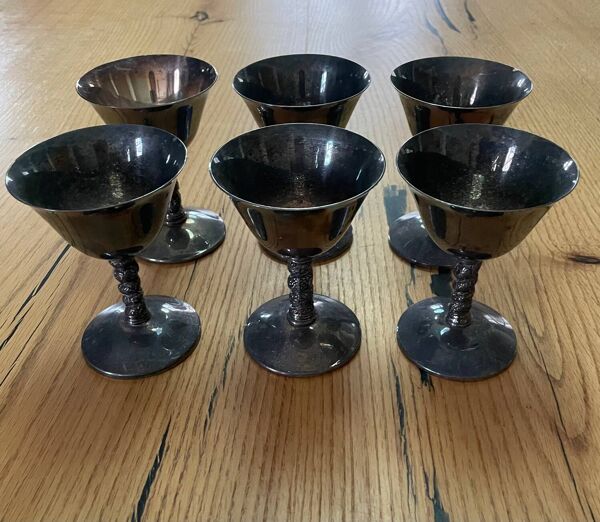 6 métal argenté mappin & webb gobelet/coupe