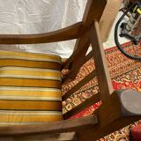 Brutalist design armchair in old oak