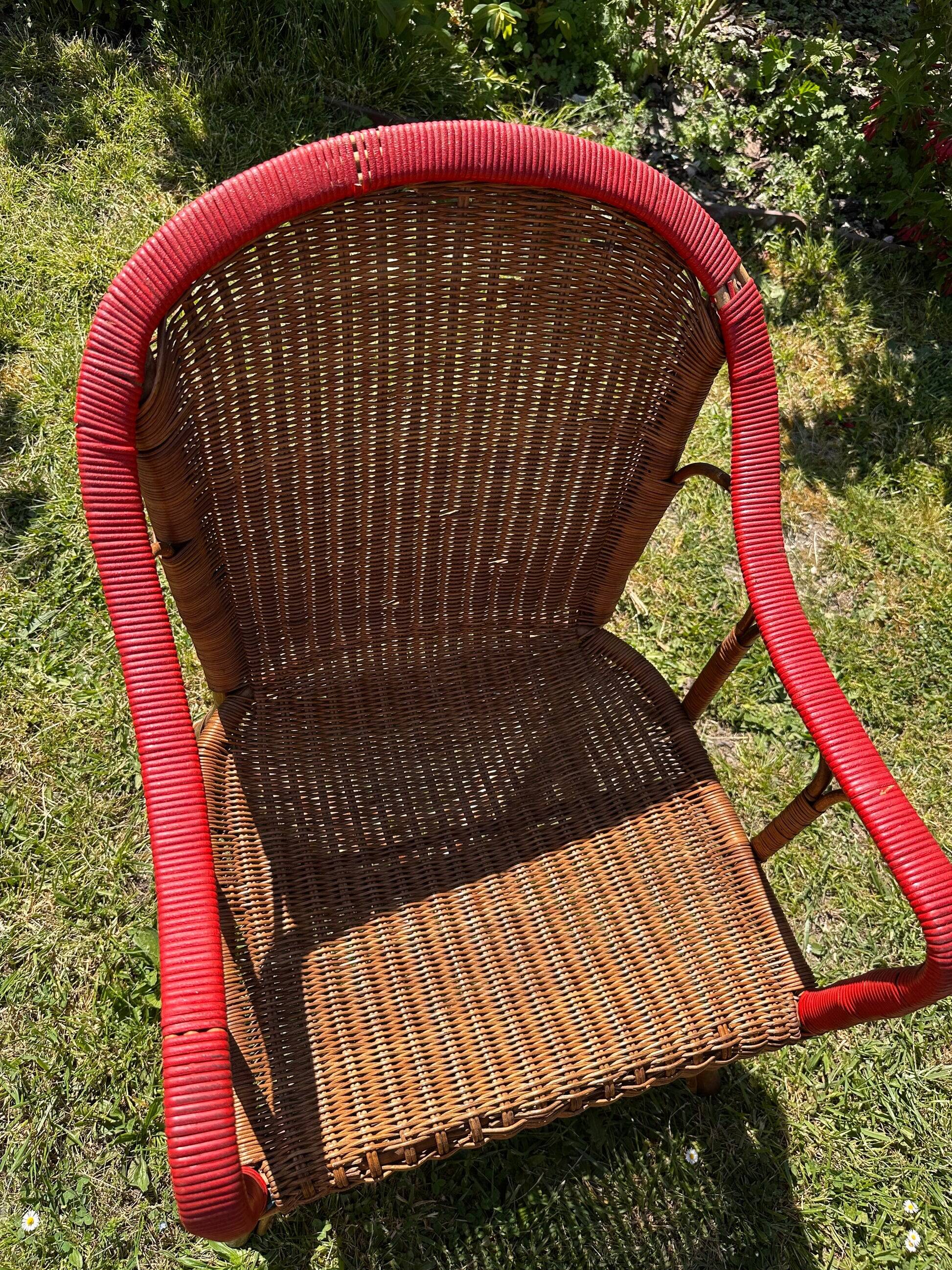 Salon de jardin en rotin vintage