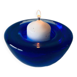Kosta Boba blue glass candle holder