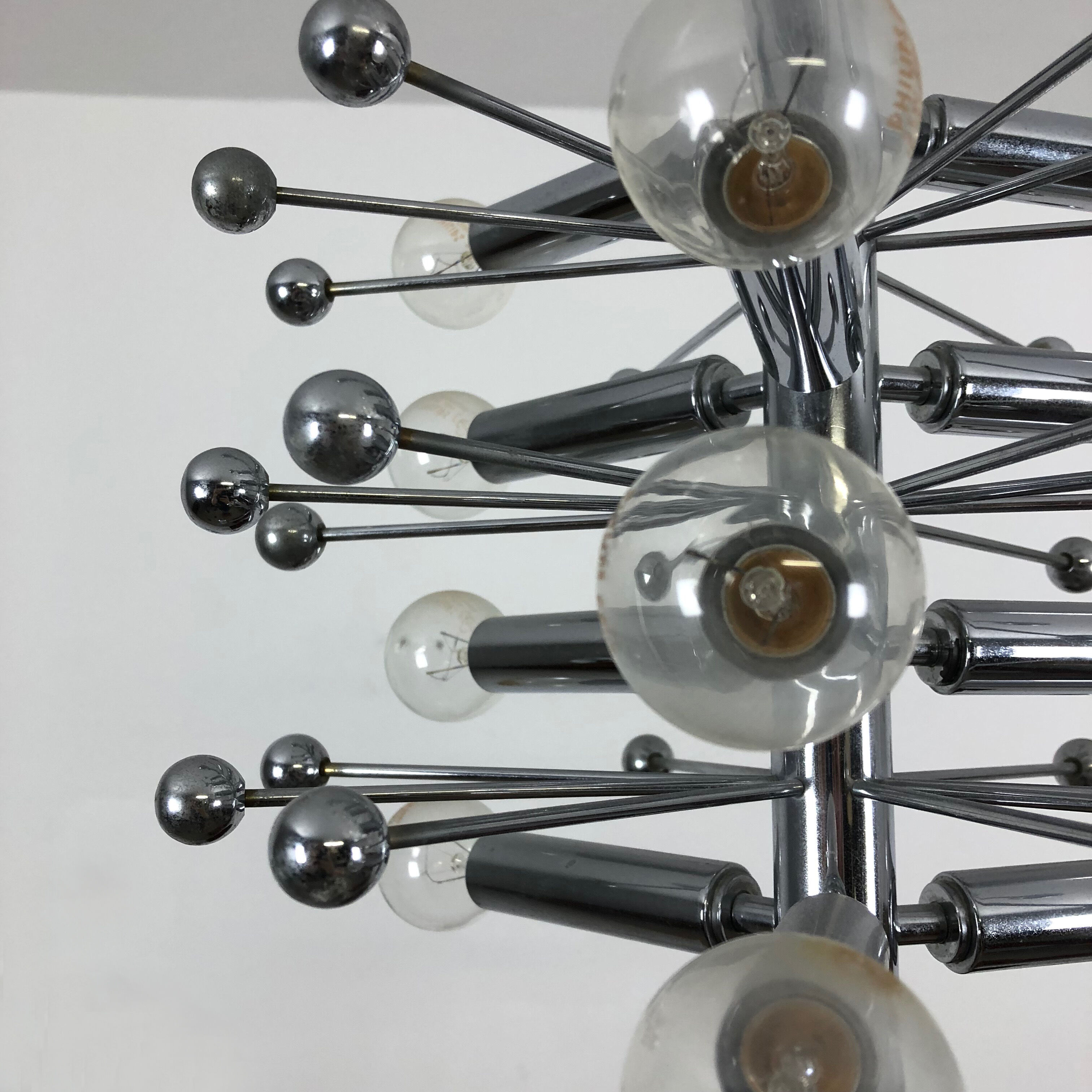 Modernist Chrome Sputnik Hanging Light, Cosack Lights 1970s, Germany