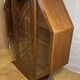 Art deco vintage brocante walnut hexagonal display cabinet - 1920-1930