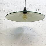 Green metallic hanging lamp, 80's