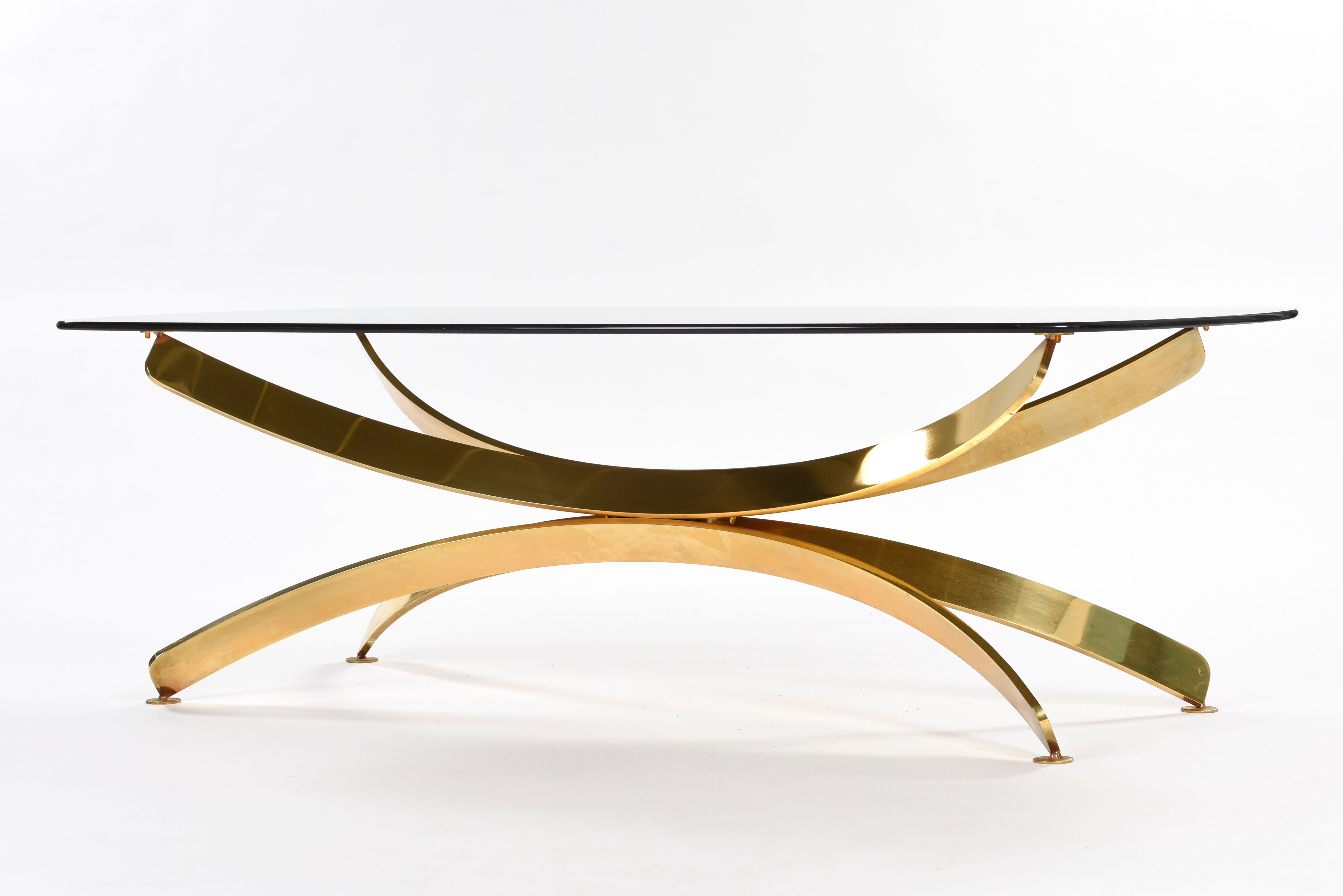 Vintage table 70 with glass top