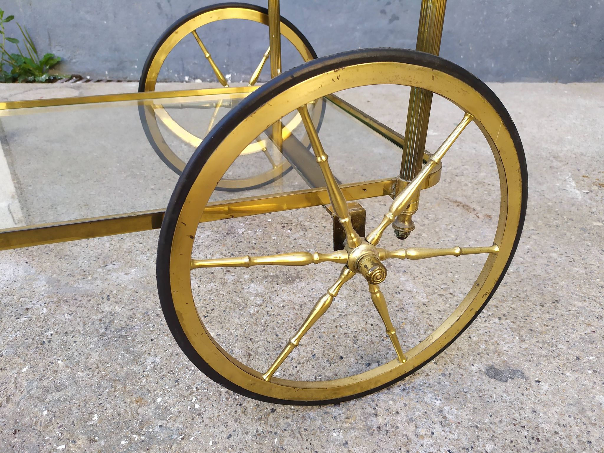 Golden brass cart