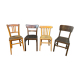 4 vintage curved wooden bistro chairs