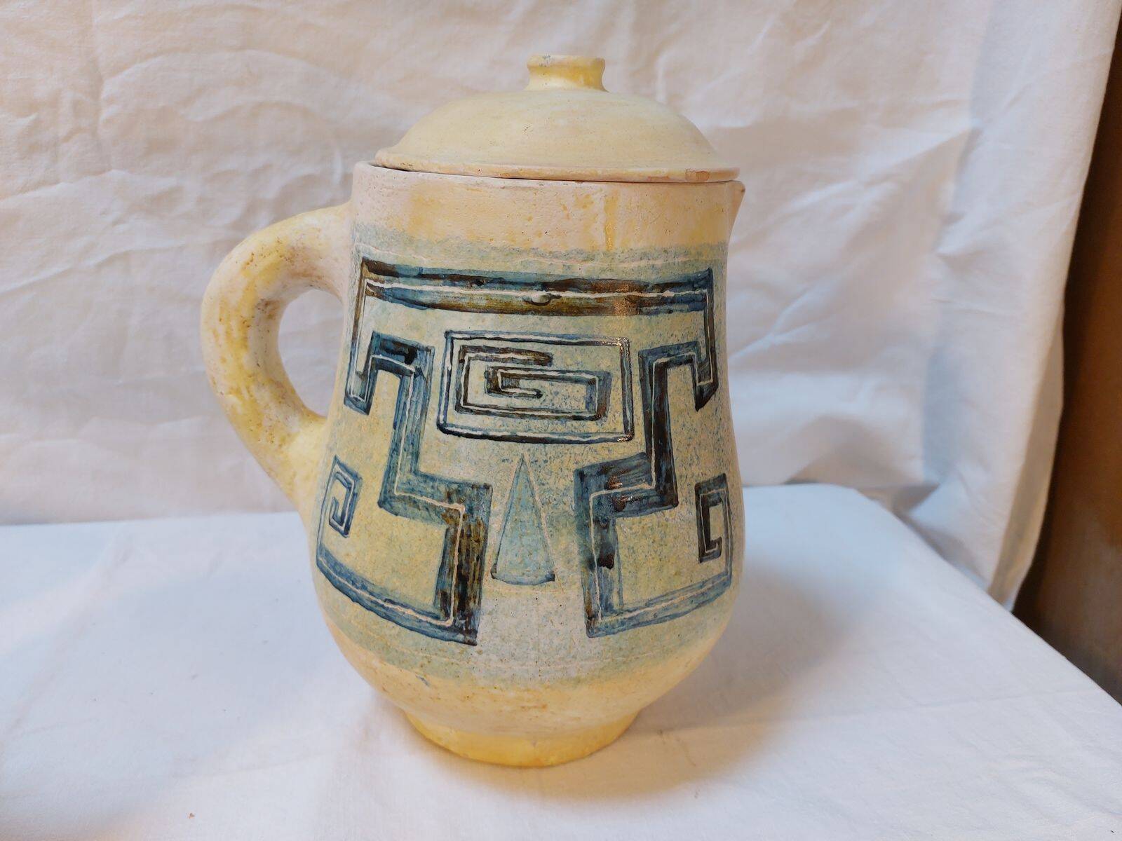 Vintage sangria service in handmade ceramic – 1970s – signed