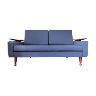 Navy blue sofa bed by Greaves and Thomas, 1960s