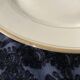 LCS Porcelaine Limoges pedestal dish in white porcelain with gold edging