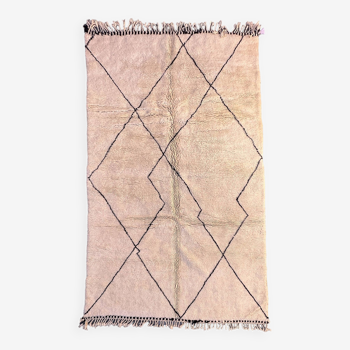 Tapis Marocain Beni M'Rirt blanc - 174 x 301 cm