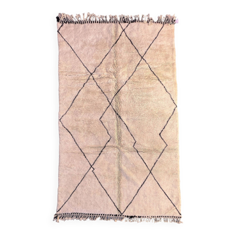 Tapis Marocain Beni M'Rirt blanc - 174 x 301 cm