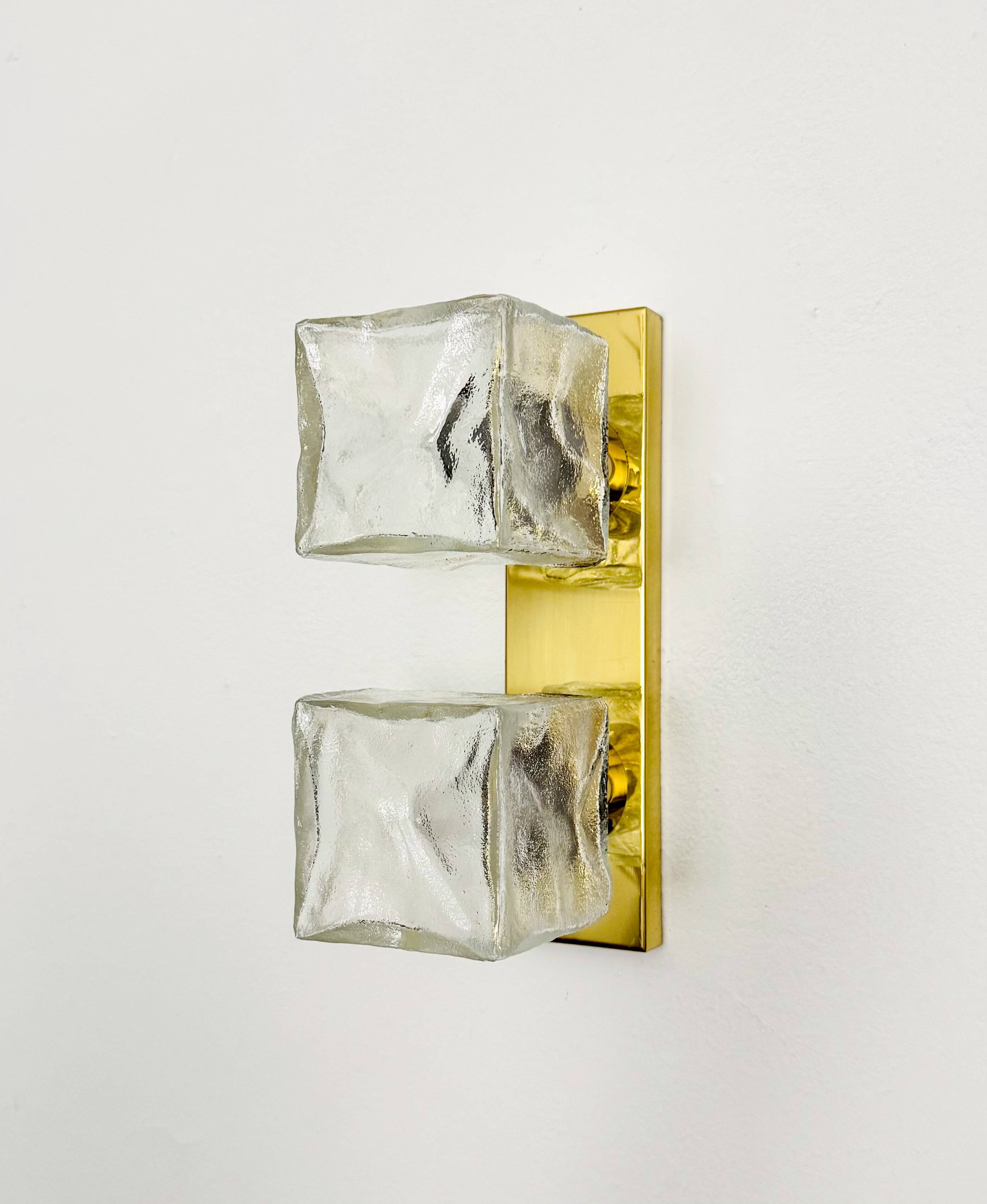 Set of 2 Ice Cube Wall Lamps or Flush Lights by J.T. Kalmar