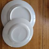 Mismatched ceramic and ironstone plates