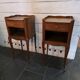 Pair of Louis XV style oak bedside tables