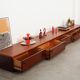 Low mahogany furniture, Danish design, 1970s, made in Denmark.