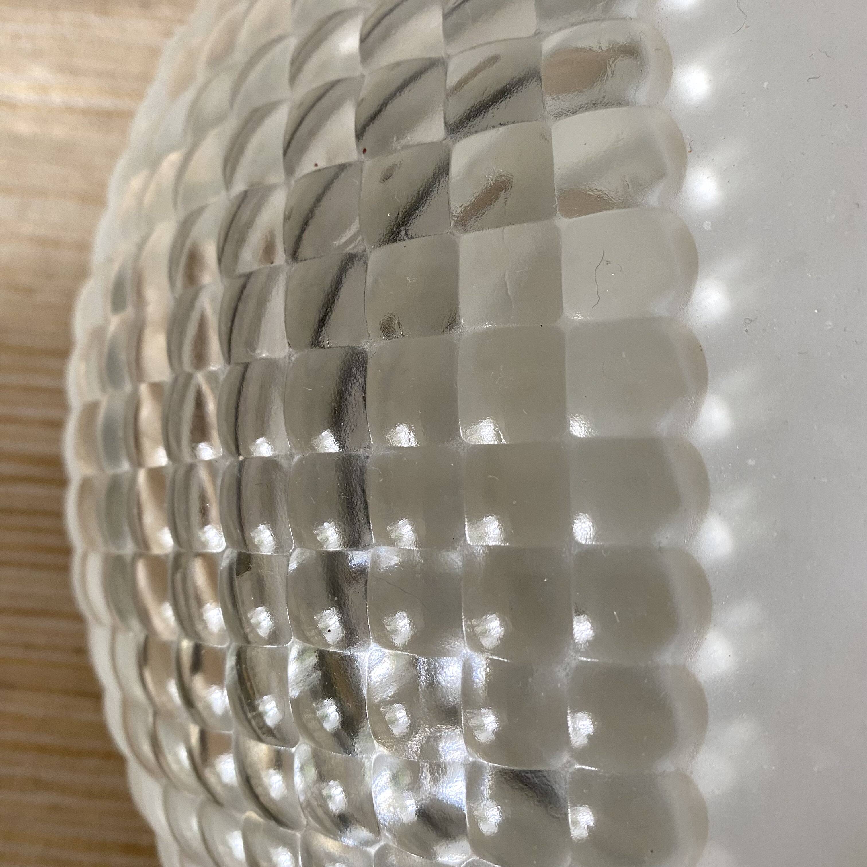 Industrial glass ceiling light, 60s-70s