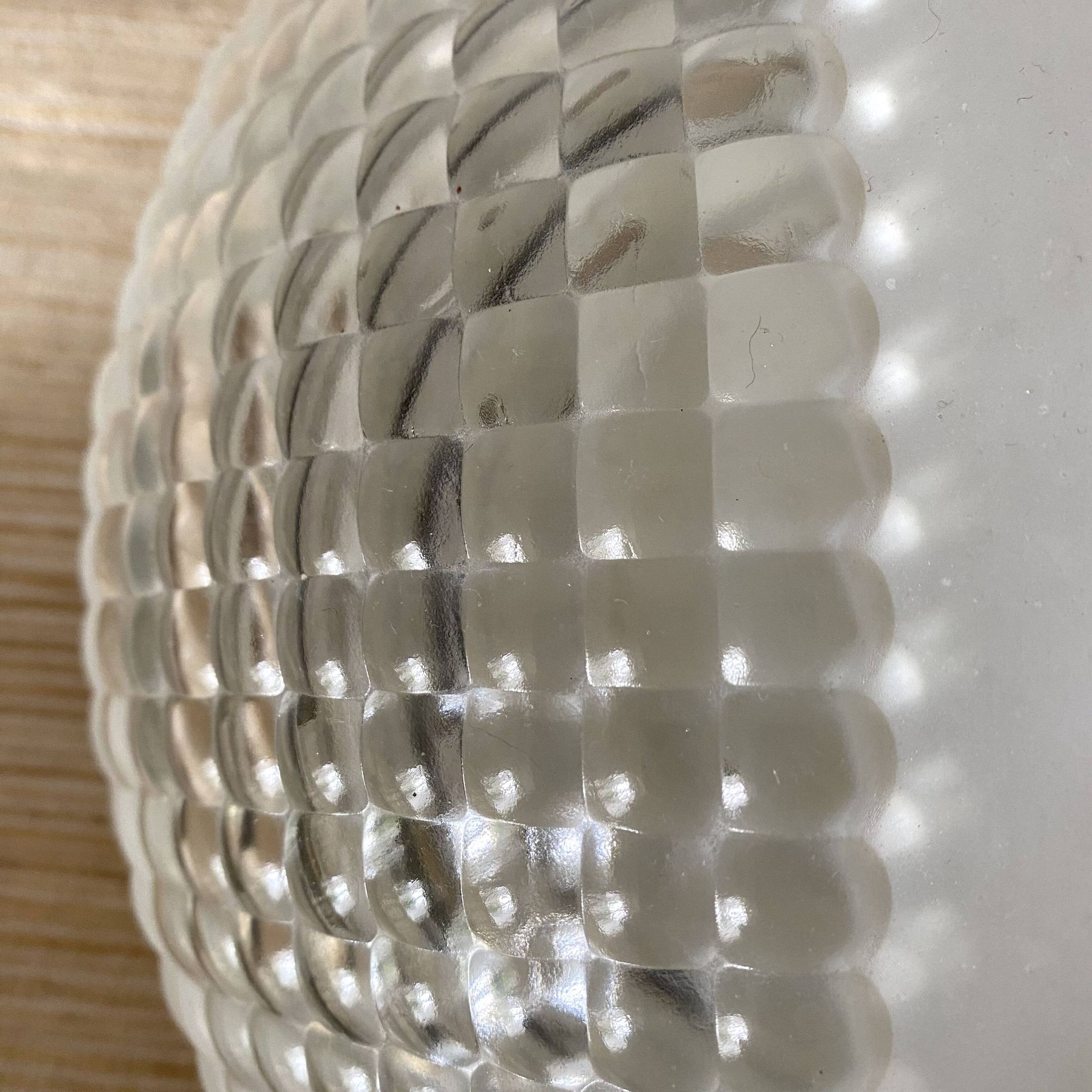 Industrial glass ceiling light, 60s-70s