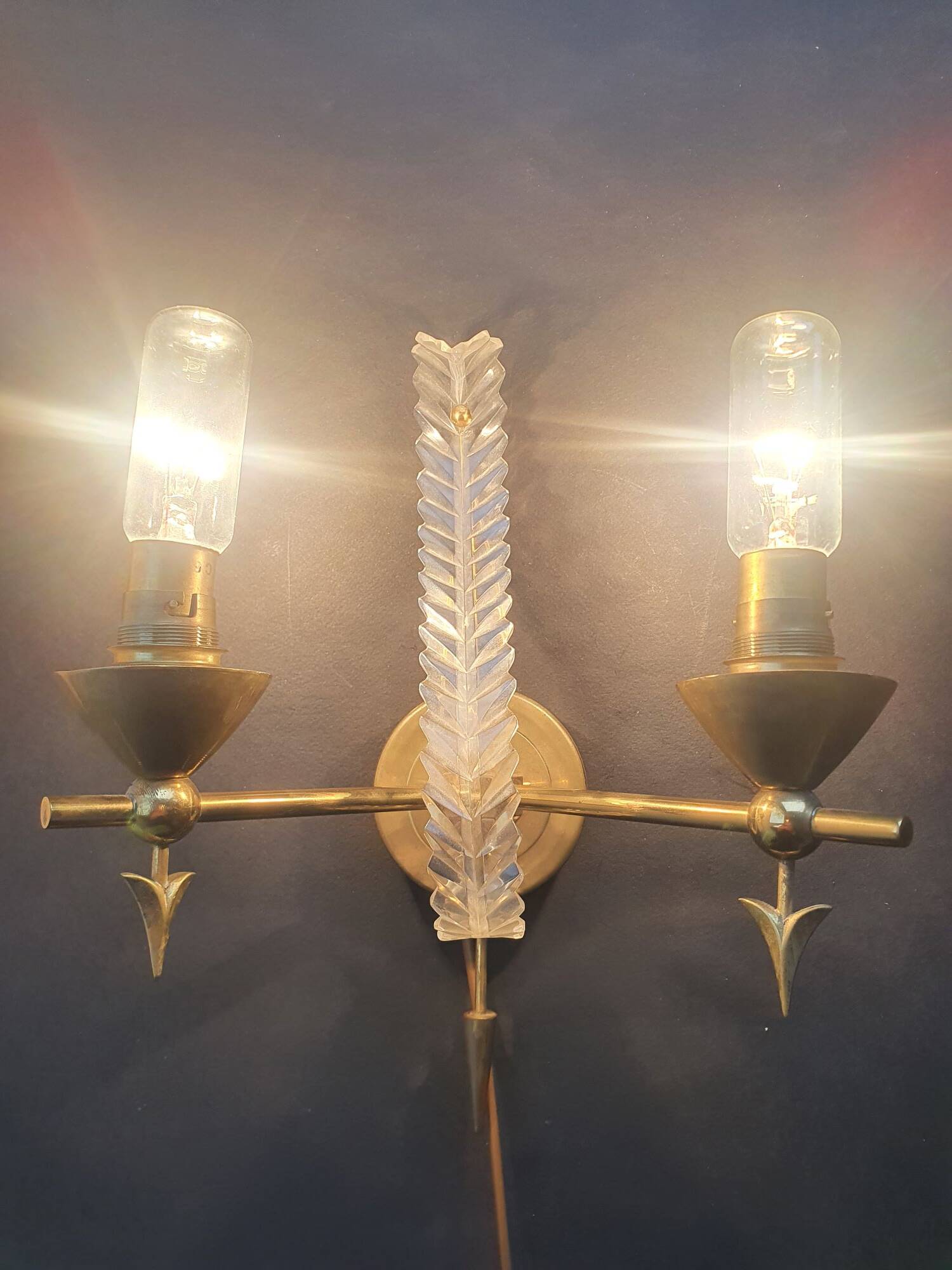 Pair of antique Art Deco wall sconces