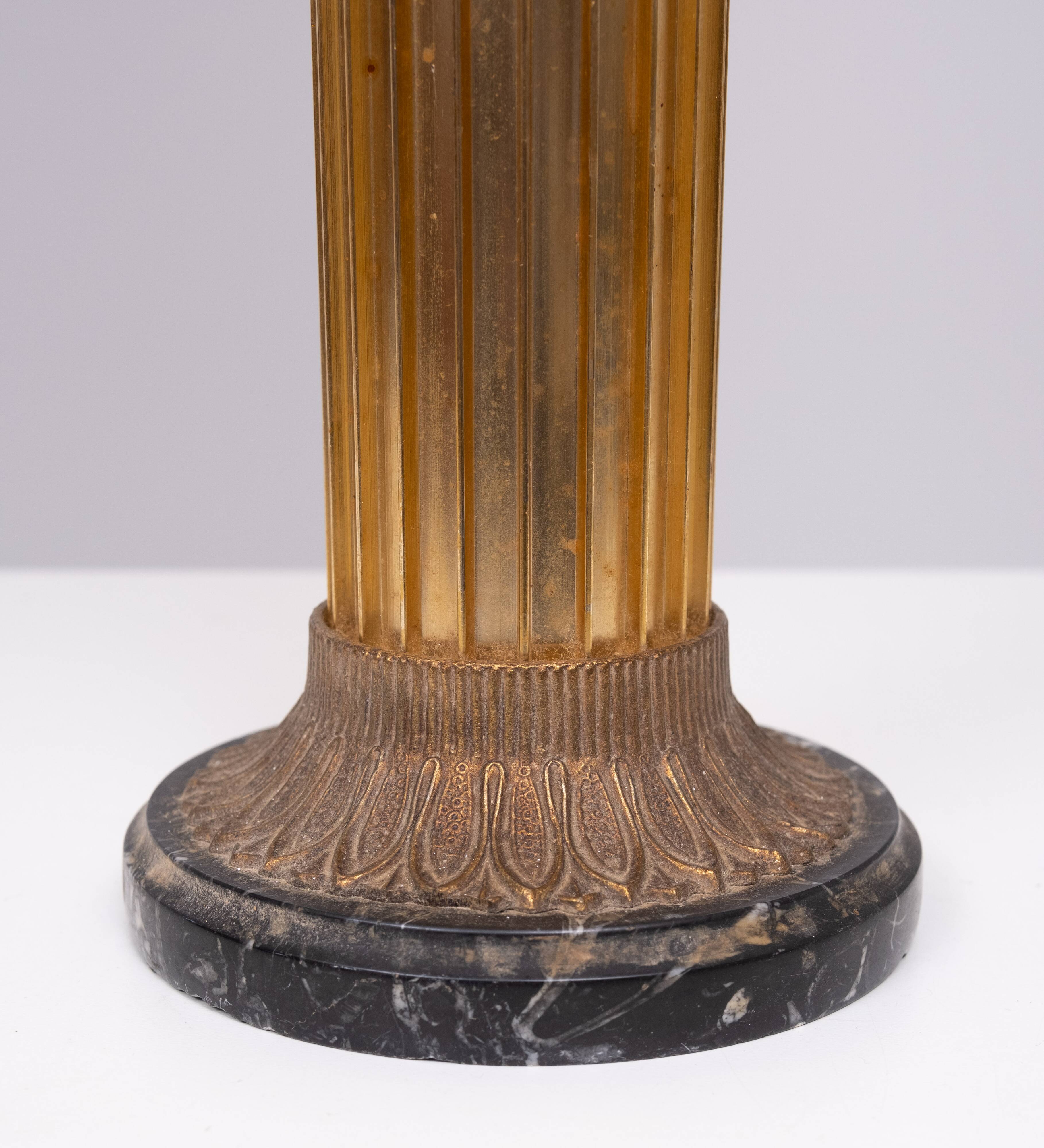 Hollywood Regency Gilded Brass Table lamp 1970s France