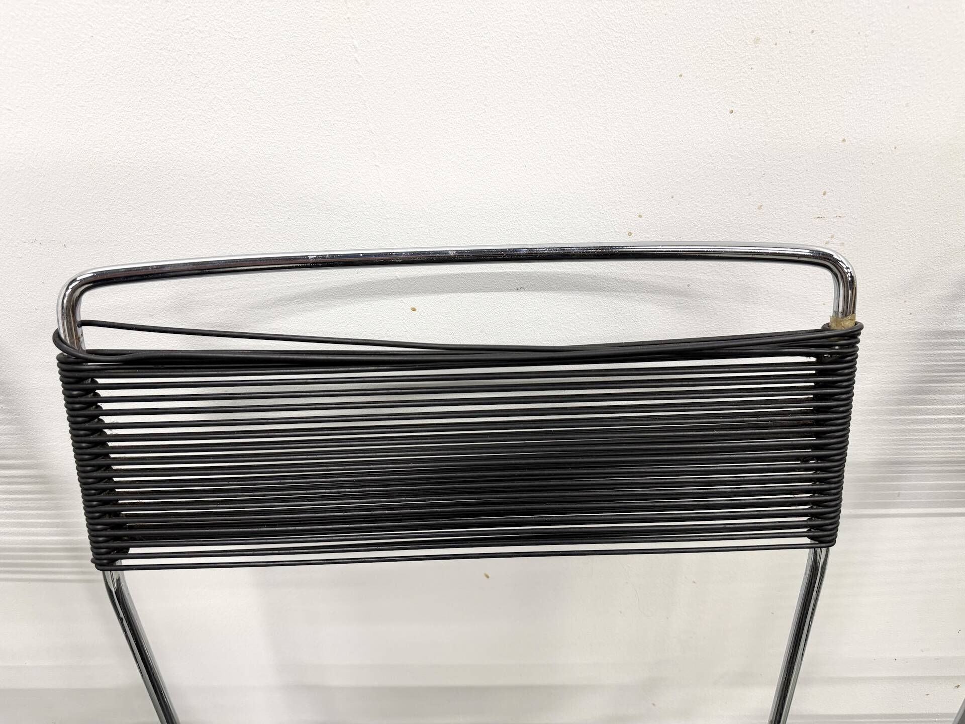 Set of 6 "Spaghetti" Chairs Italian Design 80s – Black & Chrome