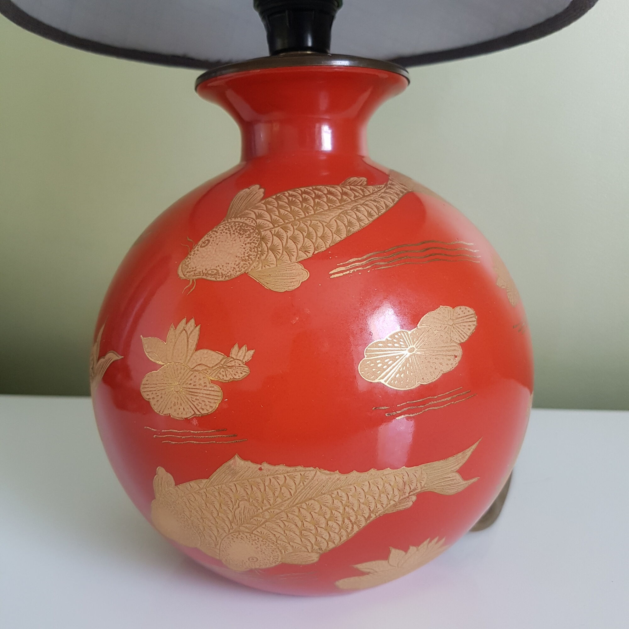 Lamp golden Carp Koi pattern