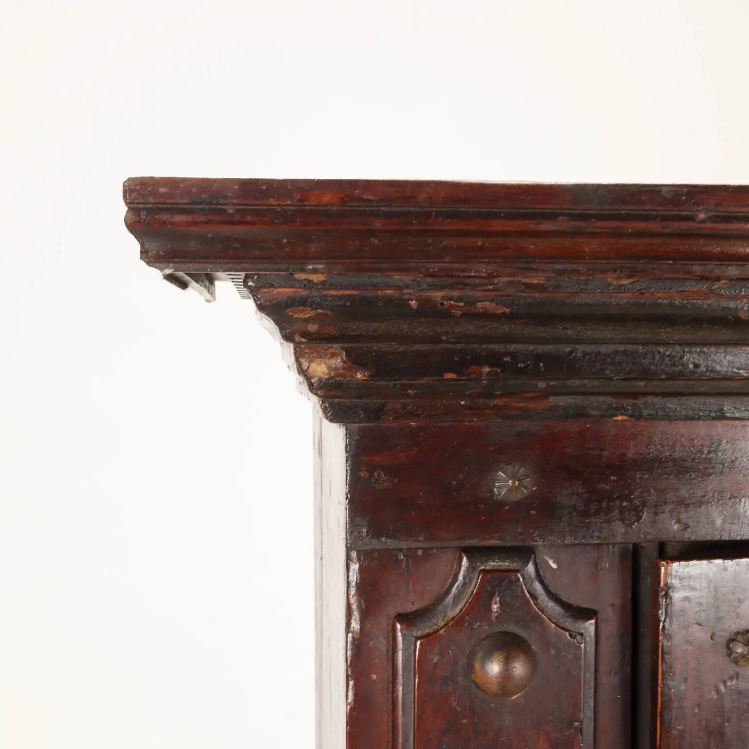 Neo-baroque antique buffet in silvered pine, Italy, 19th century
