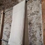 Antique French hand-woven sheet – Natural linen, early 20th century, 210 × 280 cm, 2 kg