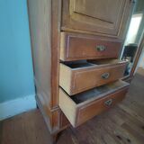 Vintage wardrobe with ice linen and wardrobe