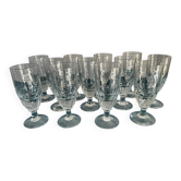 Lot de 12 grands verres en cristal de Baccarat