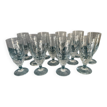 Lot de 12 grands verres en cristal de Baccarat