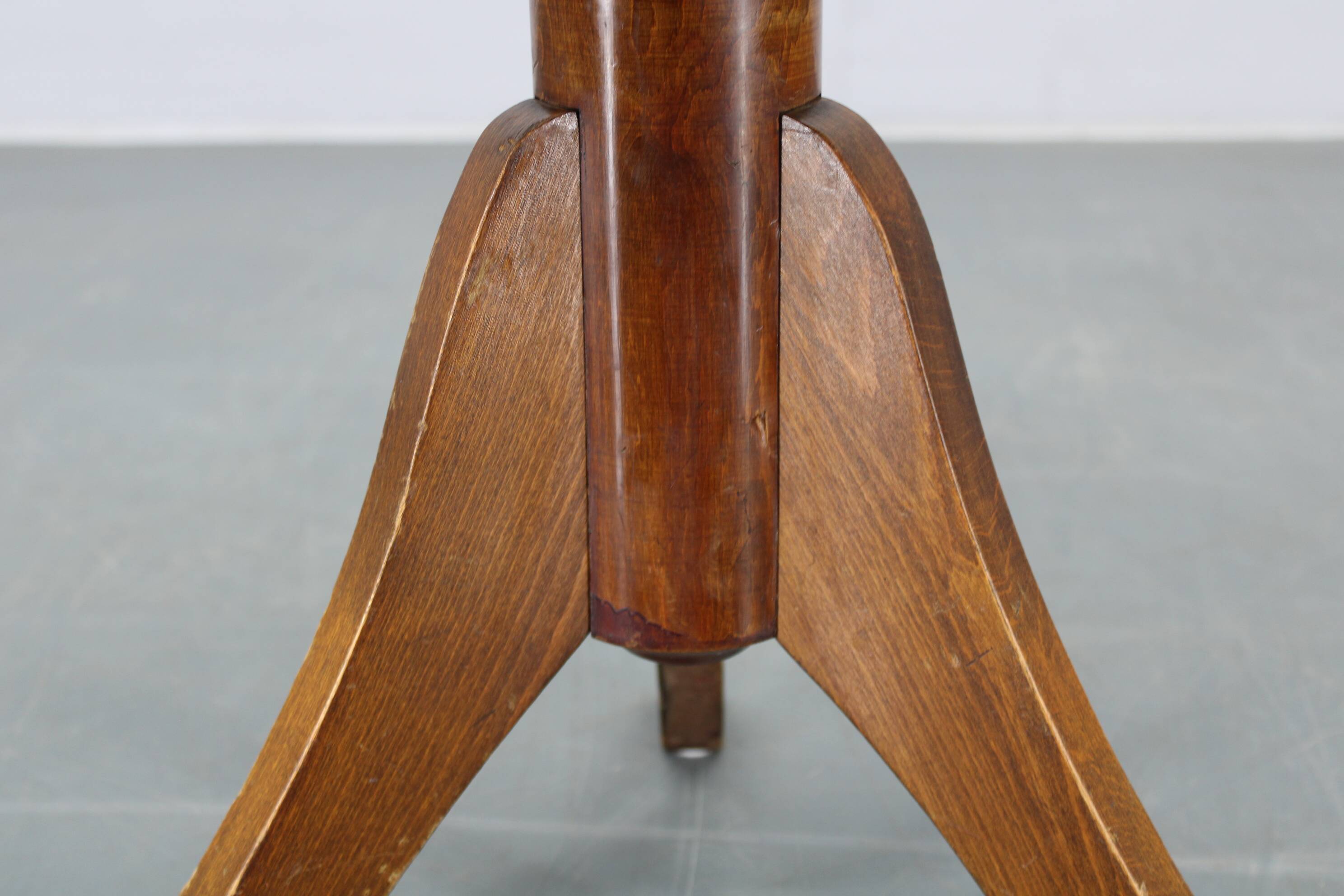 1950s Piano Bentwood Beech Stool, Czechoslovakia