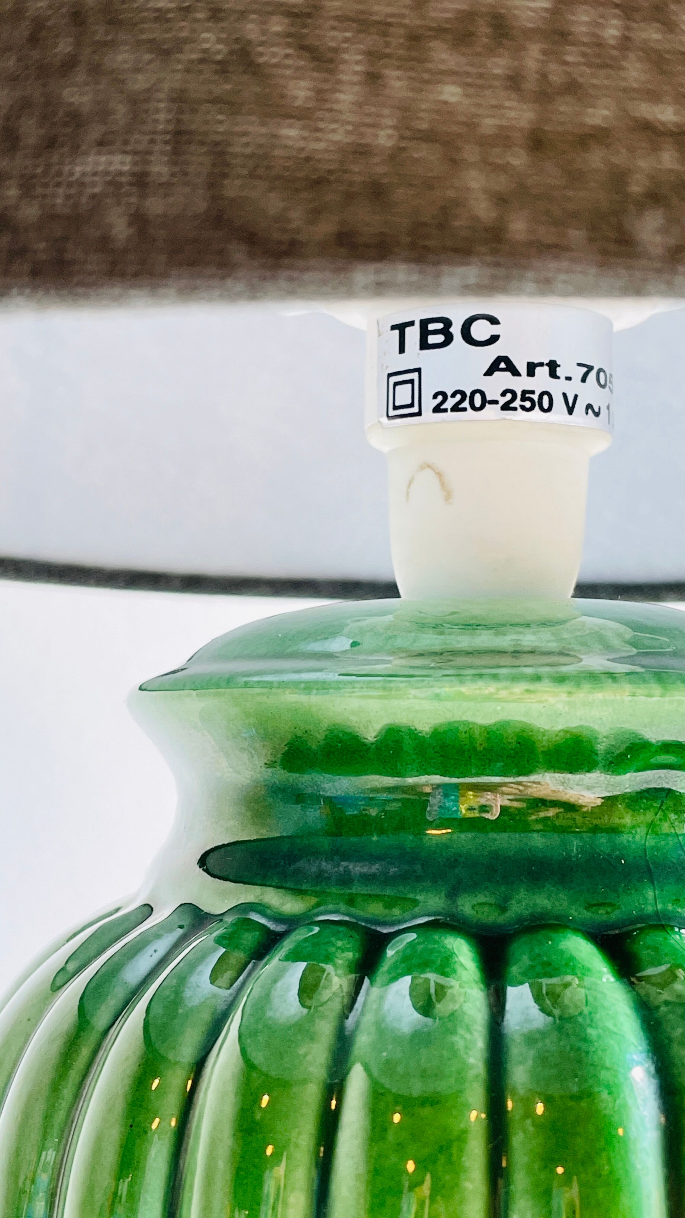 Green ceramic lamp 90s