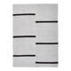 5x7 White Black Striped Turkish Vintage Rug 143x199Cm