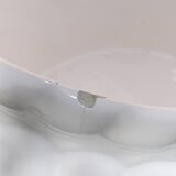 Large slip cover in white enameled ceramic, with vintage fruit decoration