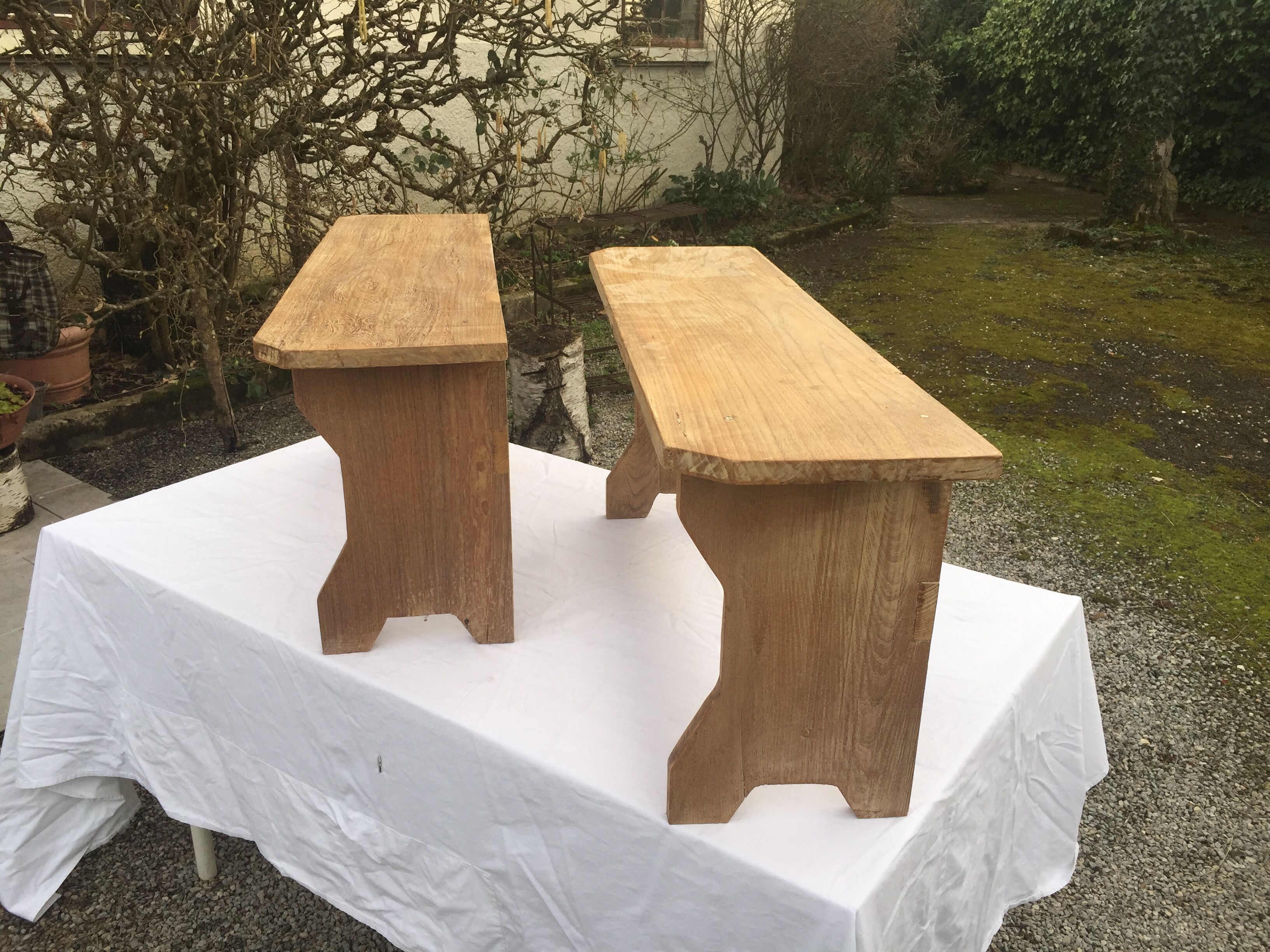 Vintage oak benches