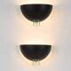 Pair of vintage 80s wall lights in plexiglass and glass design.