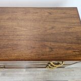 Art Decò chest of drawers in walnut burl with four drawers