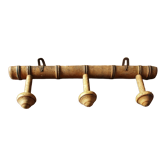 Porte manteaux vintage bois bambou trois patères