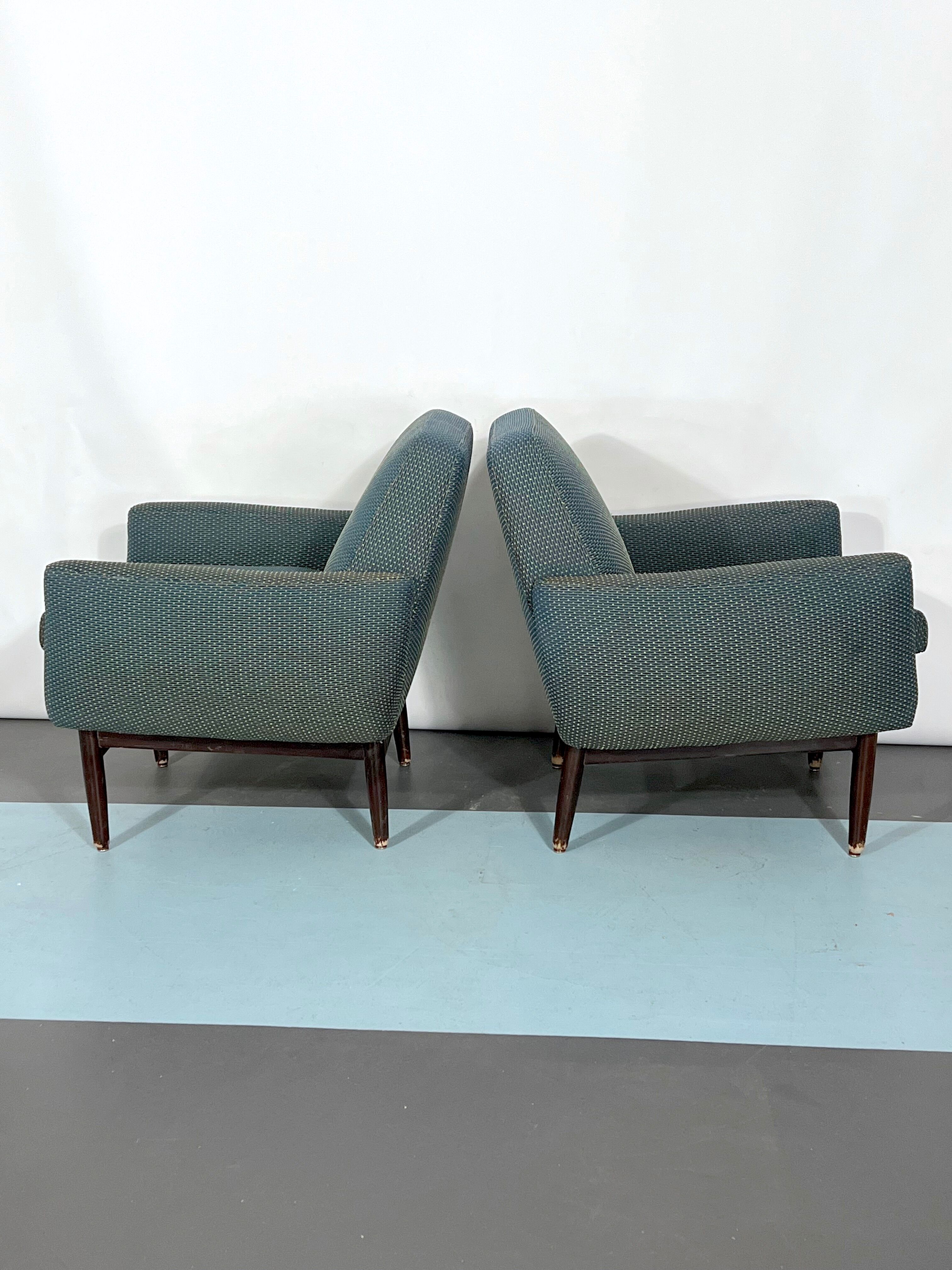 Italian Mid-century wood modern armchairs from 60s