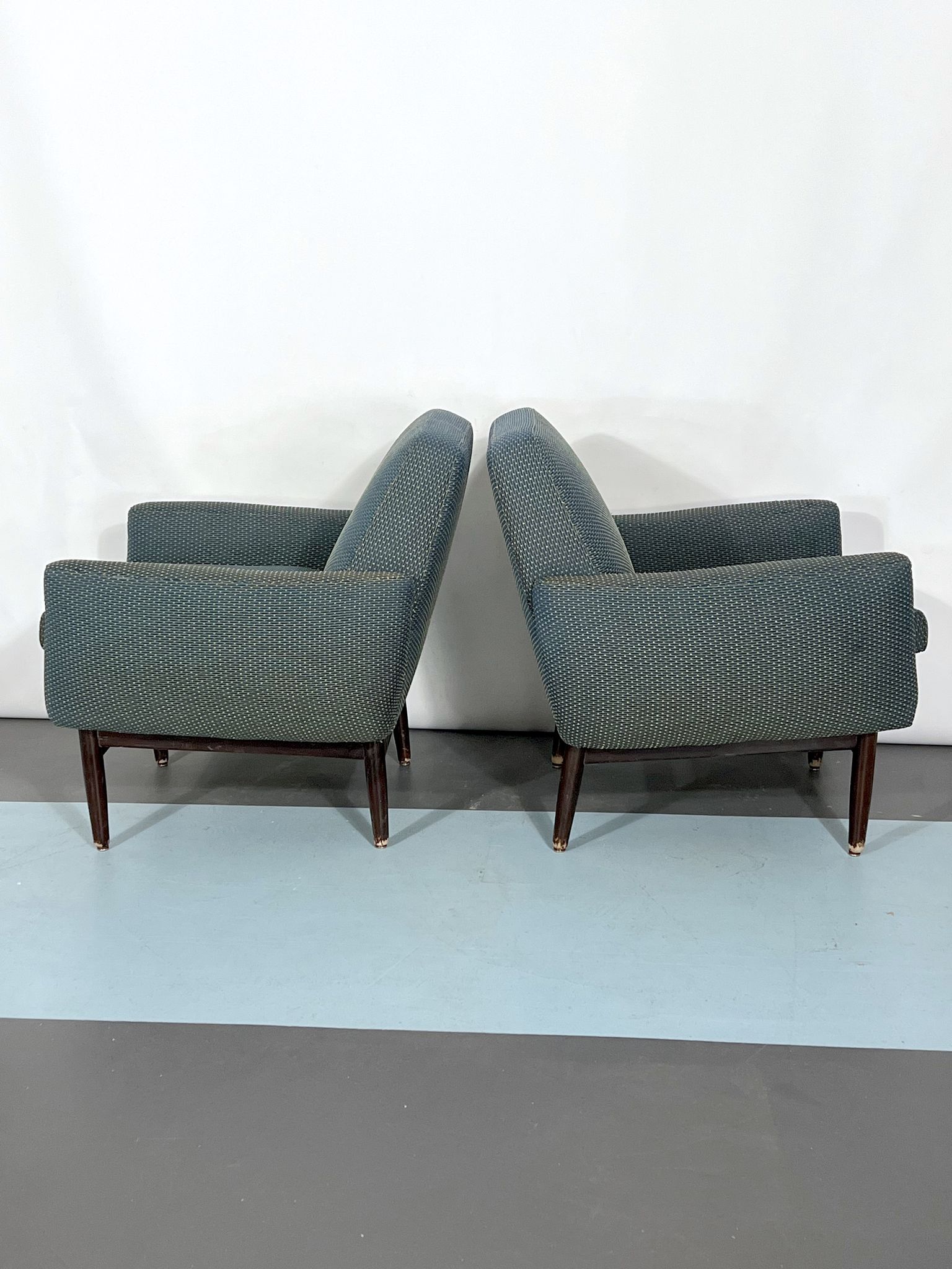 Italian Mid-century wood modern armchairs from 60s